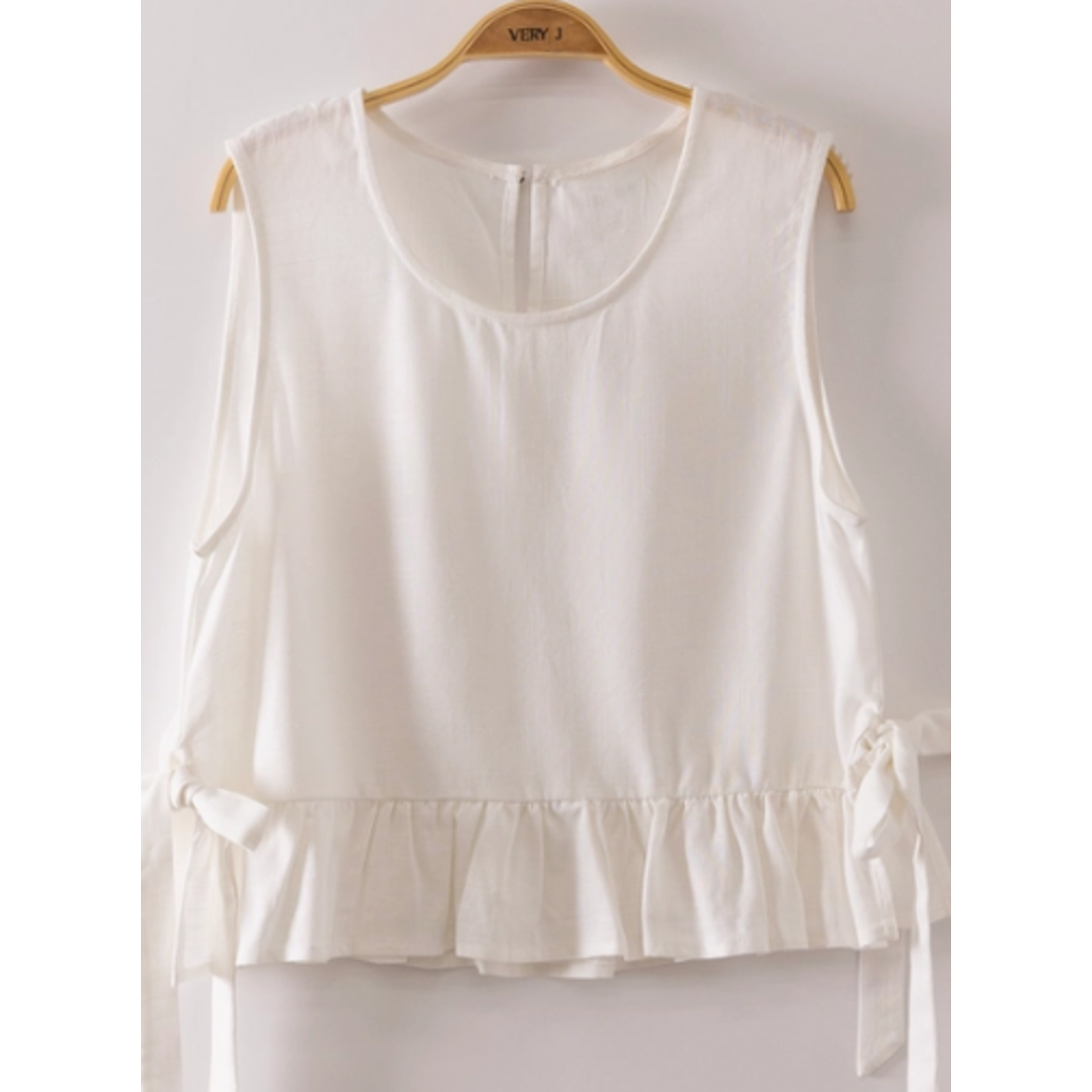 Very J Very J Side Tie Detail Ruffled Top