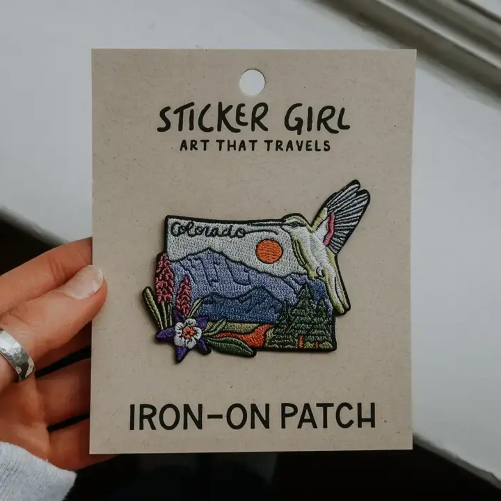 Sticker Girl Sticker Girl Colorado Hummingbird Embroidered Iron On Patch