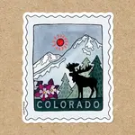 Sticker Girl Sticker Girl  Colorado Moose Stamp Vinyl Sticker