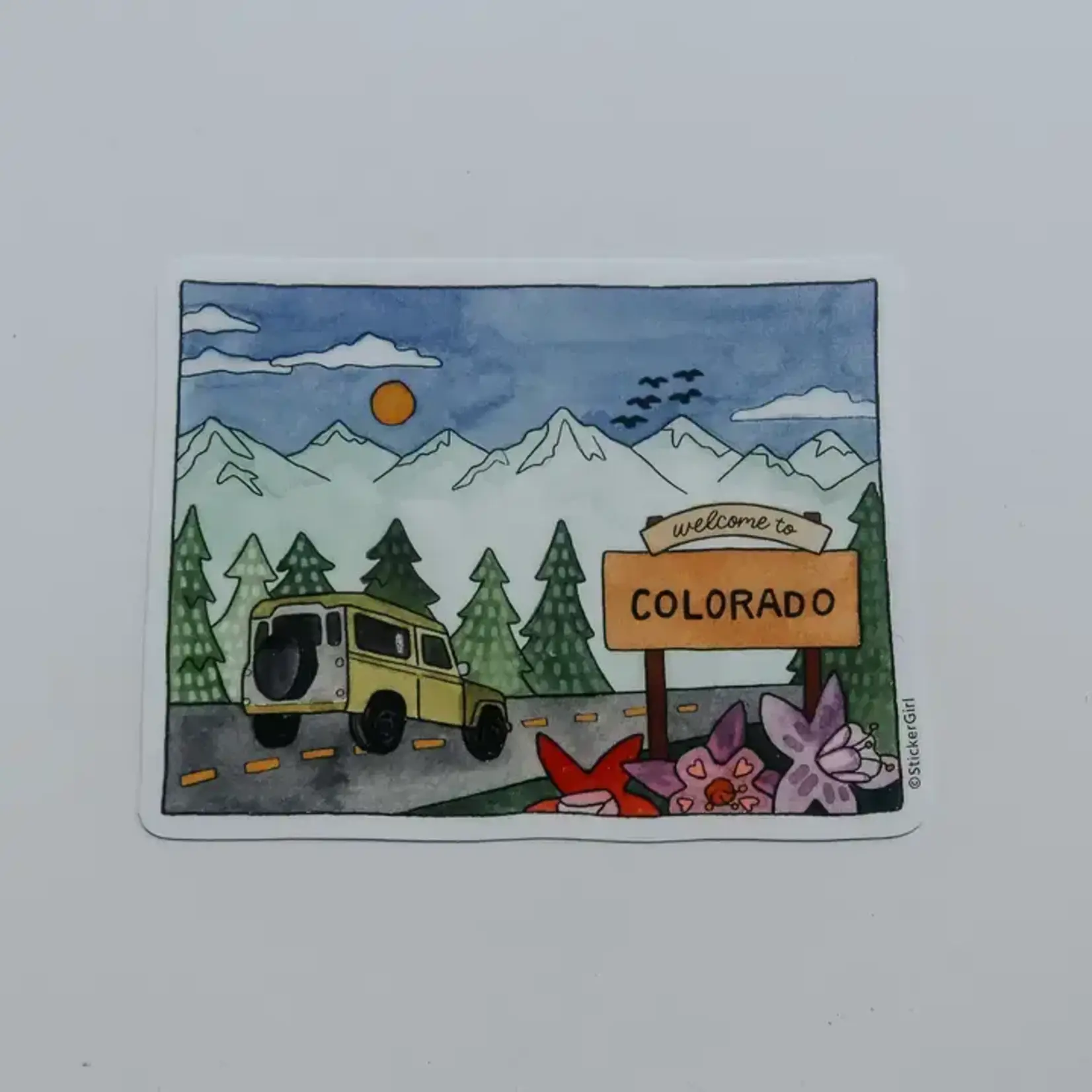 Sticker Girl Sticker Girl  Jeep Colorado State Outline Vinyl Sticker