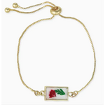 ZAD ZAD Cottage Charm Dried Flower Gold Pull Bracelet