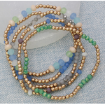 ZAD ZAD Ocean Hues Bead Gold Bracelet Set