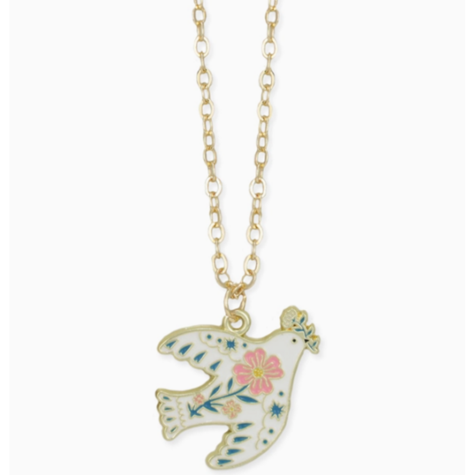 ZAD ZAD Pastel Peace Dove Gold Necklace