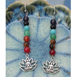 ZAD ZAD Peaceful Lotus Chakra Stone Earrings