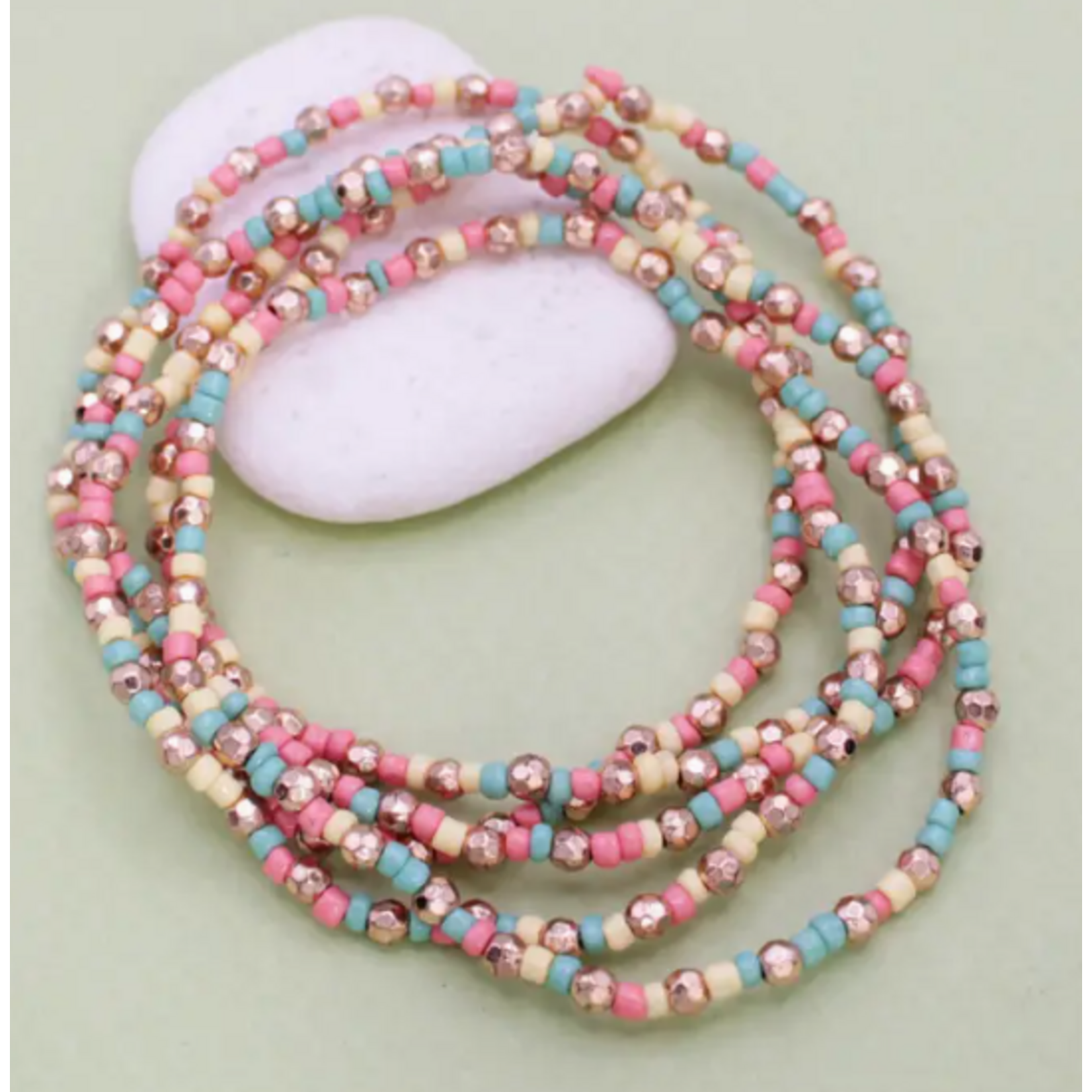 ZAD ZAD Peaches & Cream Bead Bracelet Set