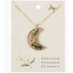 ZAD ZAD Pink Moon Dried Flower Gold Necklace