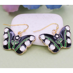 ZAD ZAD Pure Nature White Tulip Butterfly Earrings