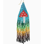 ZAD ZAD Retro Mushroom Stripes Seed Bead Earrings