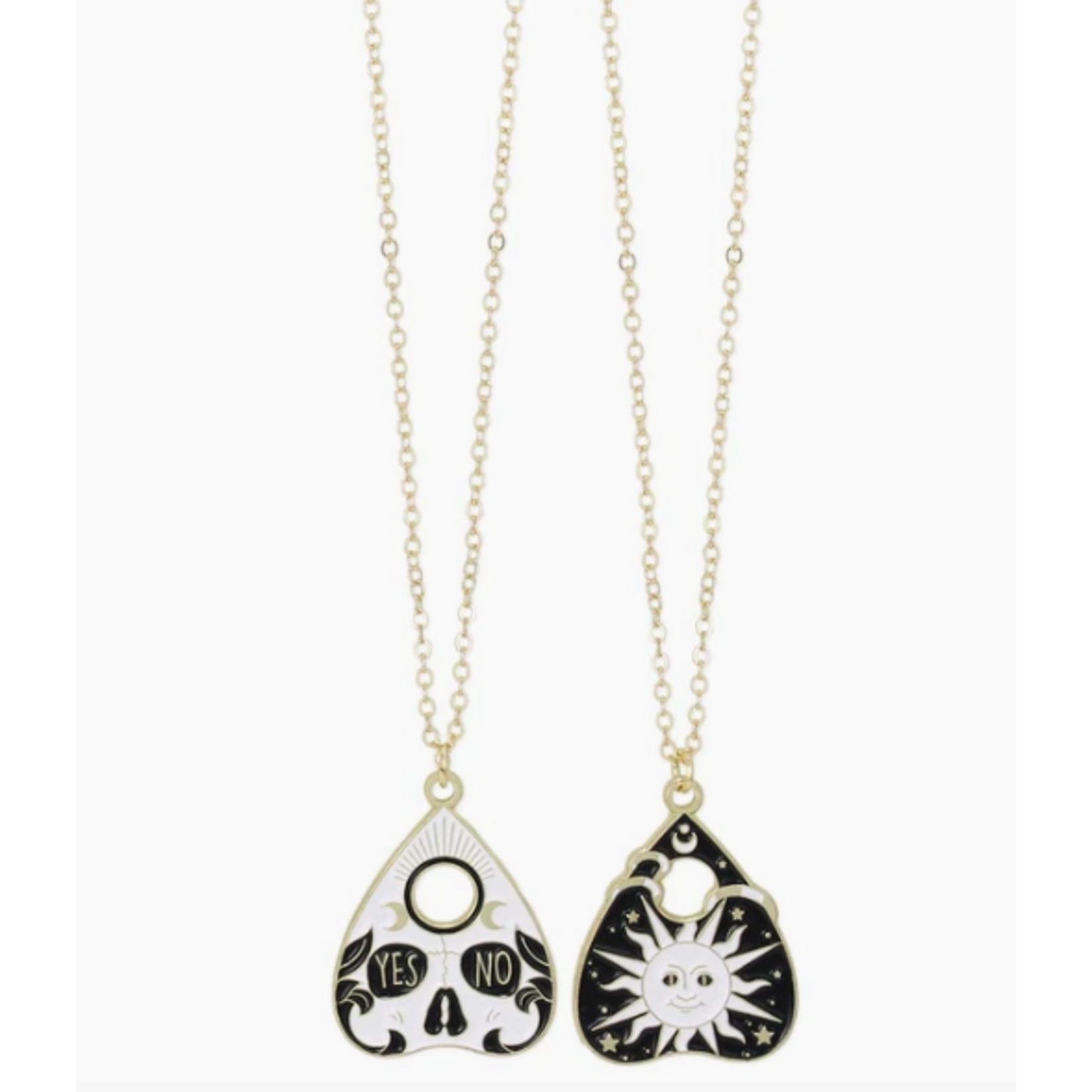 ZAD ZAD Tell My Fortune Black White Planchet Necklace