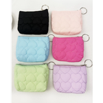 L&R Heart Embossed Detail Coin Purse with Key Ring
