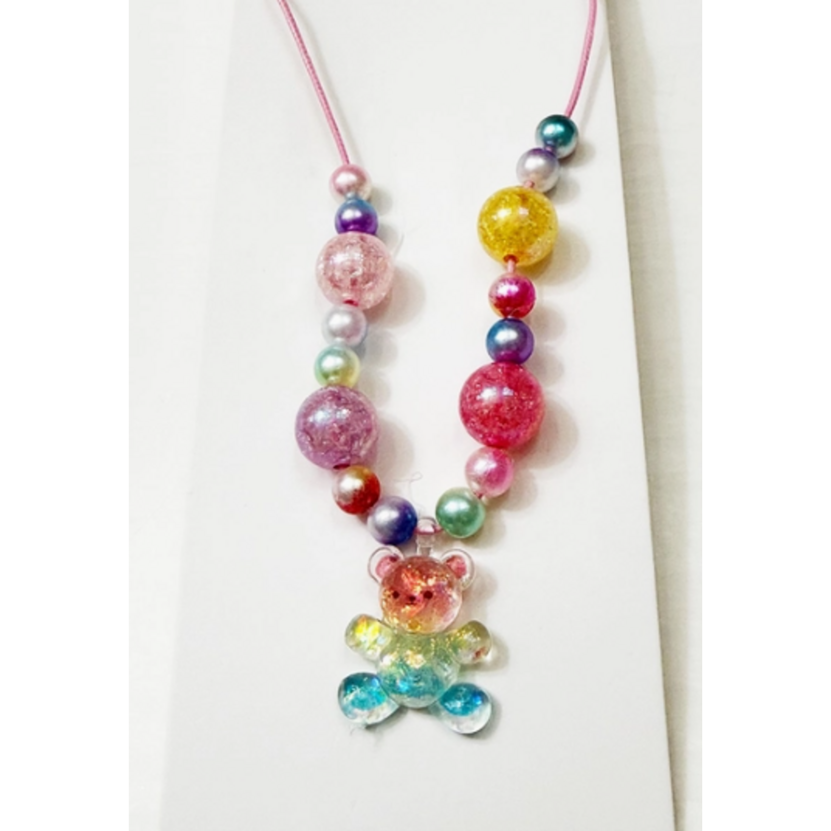 L&R Kids Bear Charm Colorful Necklace