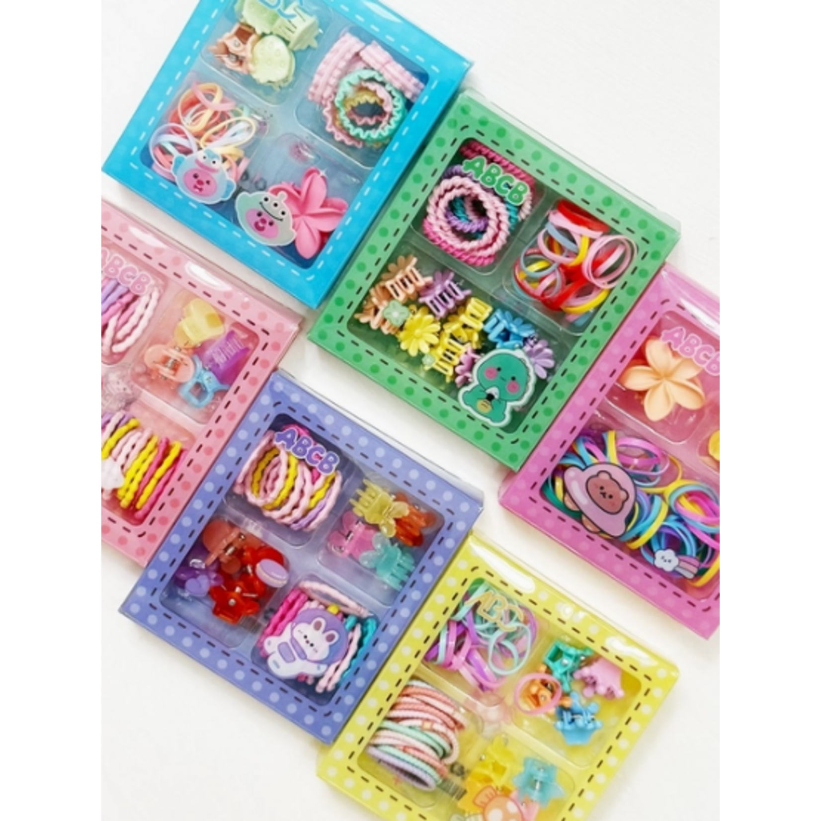 L&R Mini Hair Clips and Hair Tie Set in Cute Case