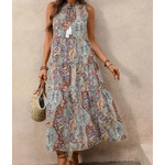 Suhkasana Suhkasana Boho Paisley Sleeveless Midi Dress Tassel Vacation