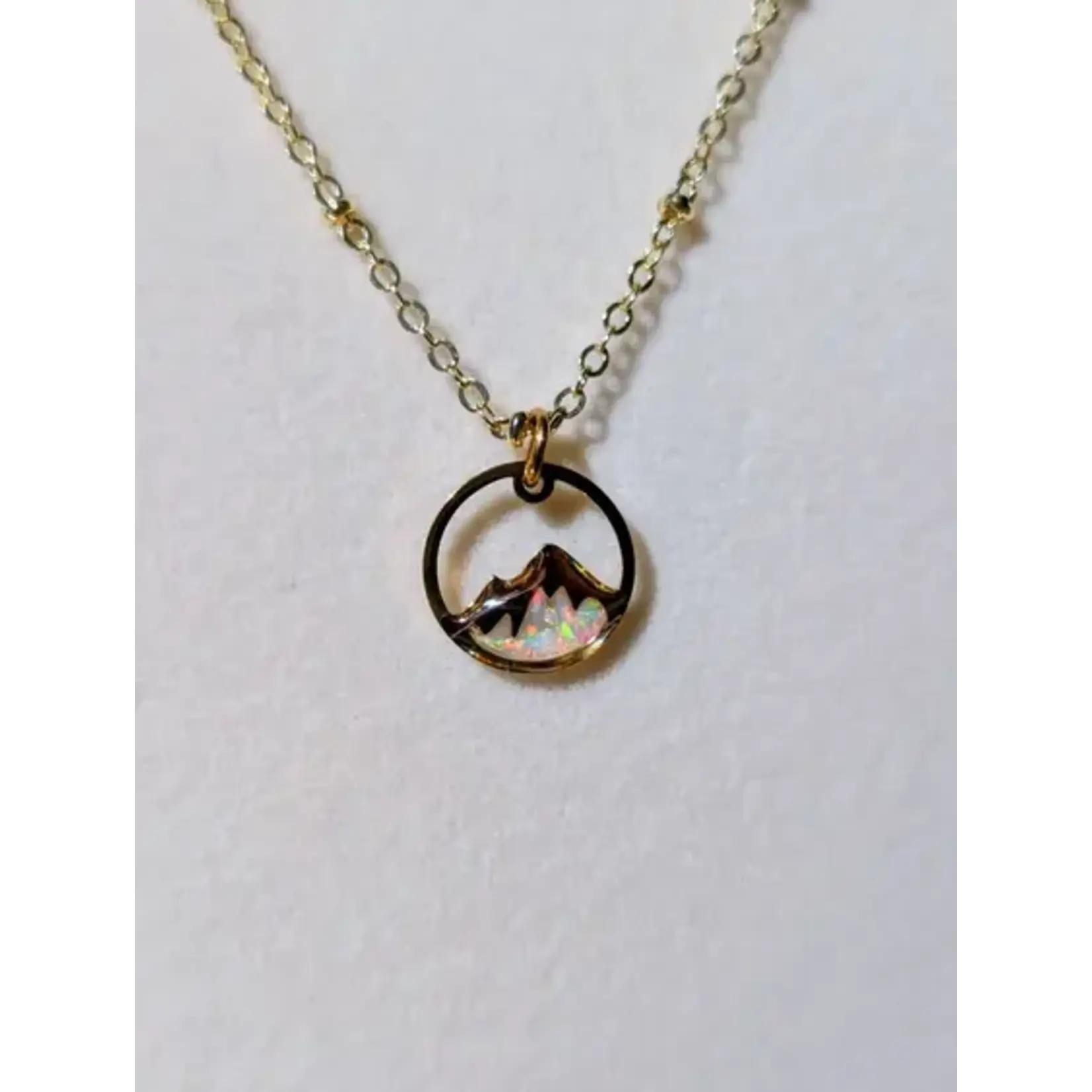 Tillypad Studios TP Studios Lab-Grown Opal Mountain Pendant Necklace - 18K Gold Plated