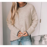 Suhkasana Suhkasana Knit Sweater with Contrast Trim