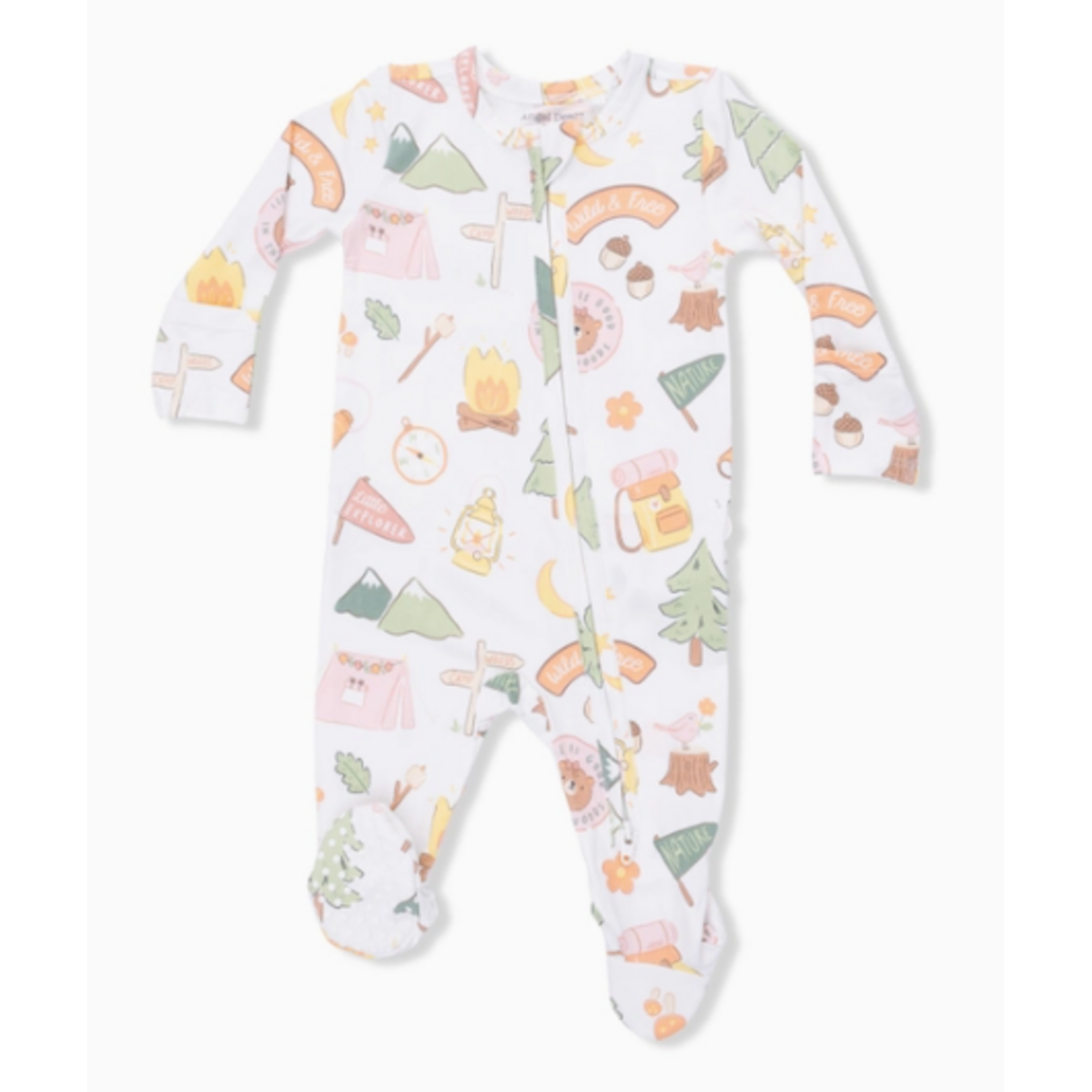Angel Dear Camping Pink - 2 Way Ruffle Back  Footie