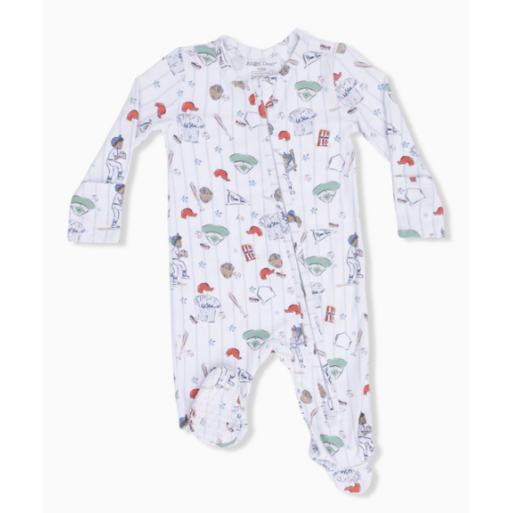 Angel Dear Home Run Baseball - 2 Way Zipper Footie