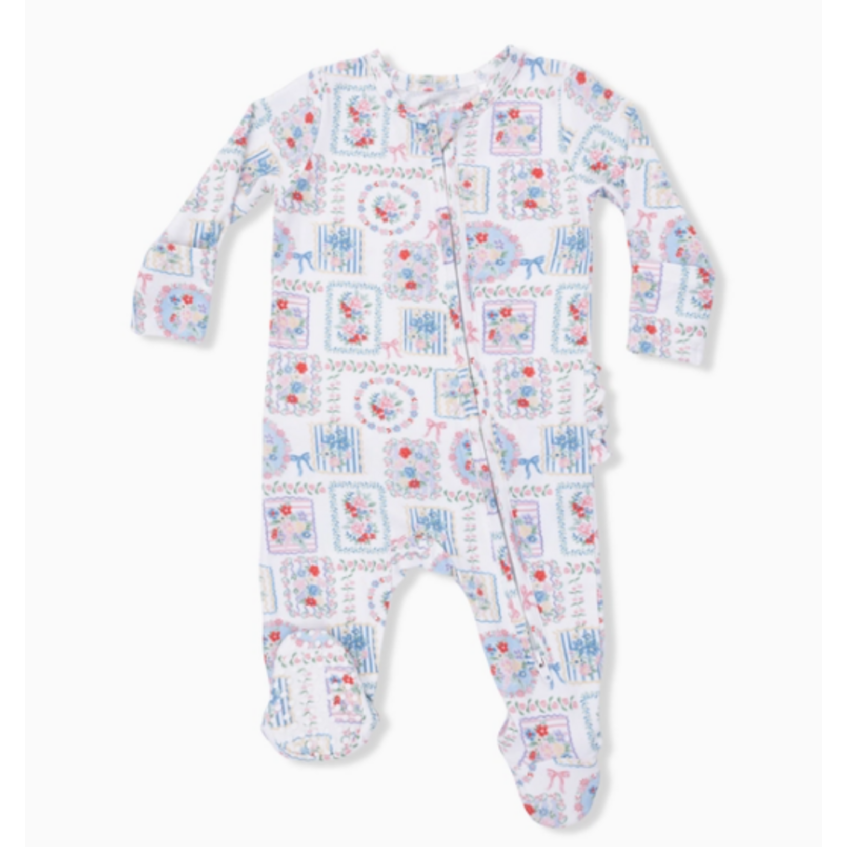 Angel Dear Julep's Floral Patchwork - 2 Way Ruffle Back  Footie