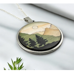 Vintage Adventures Vintage Adventures Forest Trees Mountain Silver Necklace