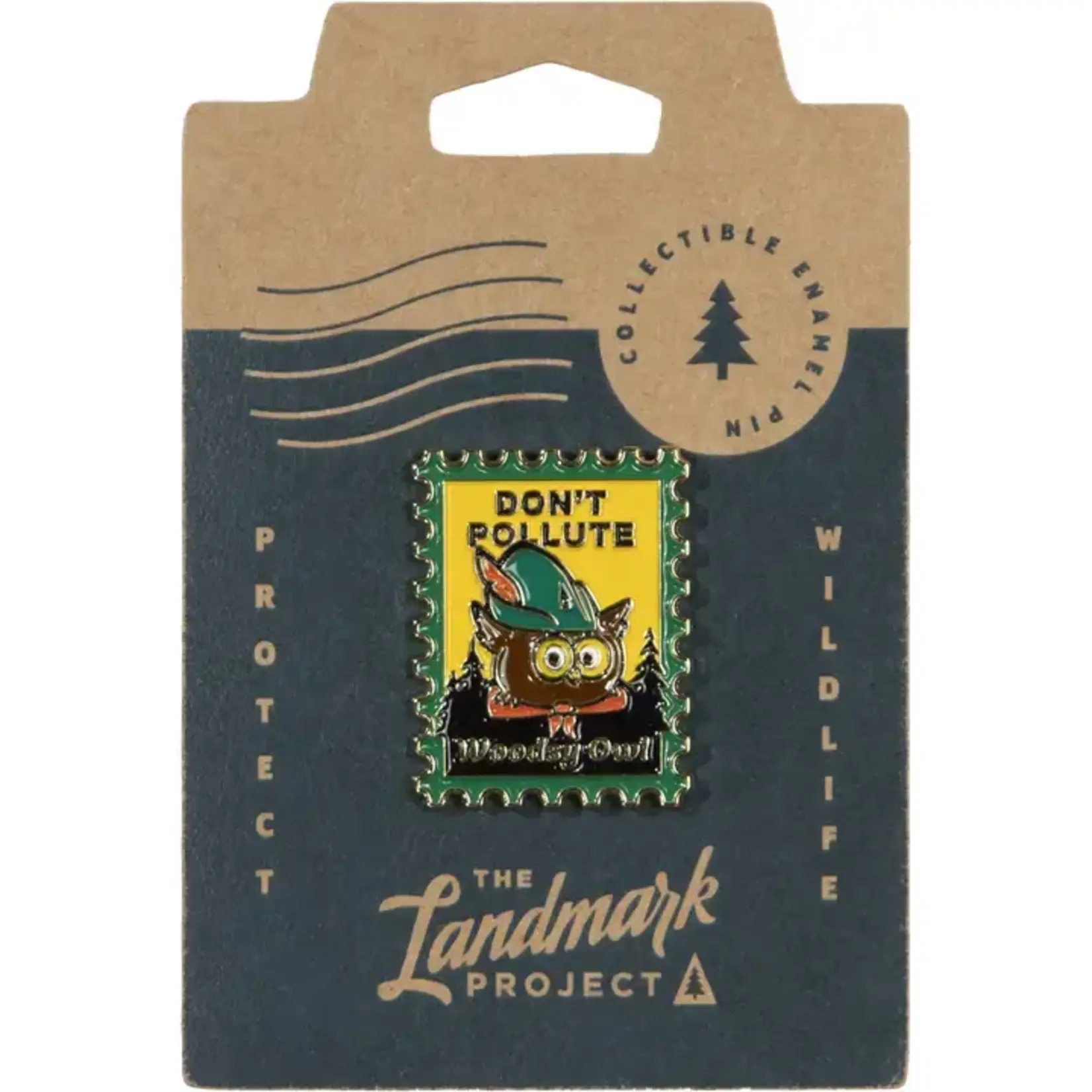 The Landmark Project Landmark Woodsy Owl Postage Stamp Pin