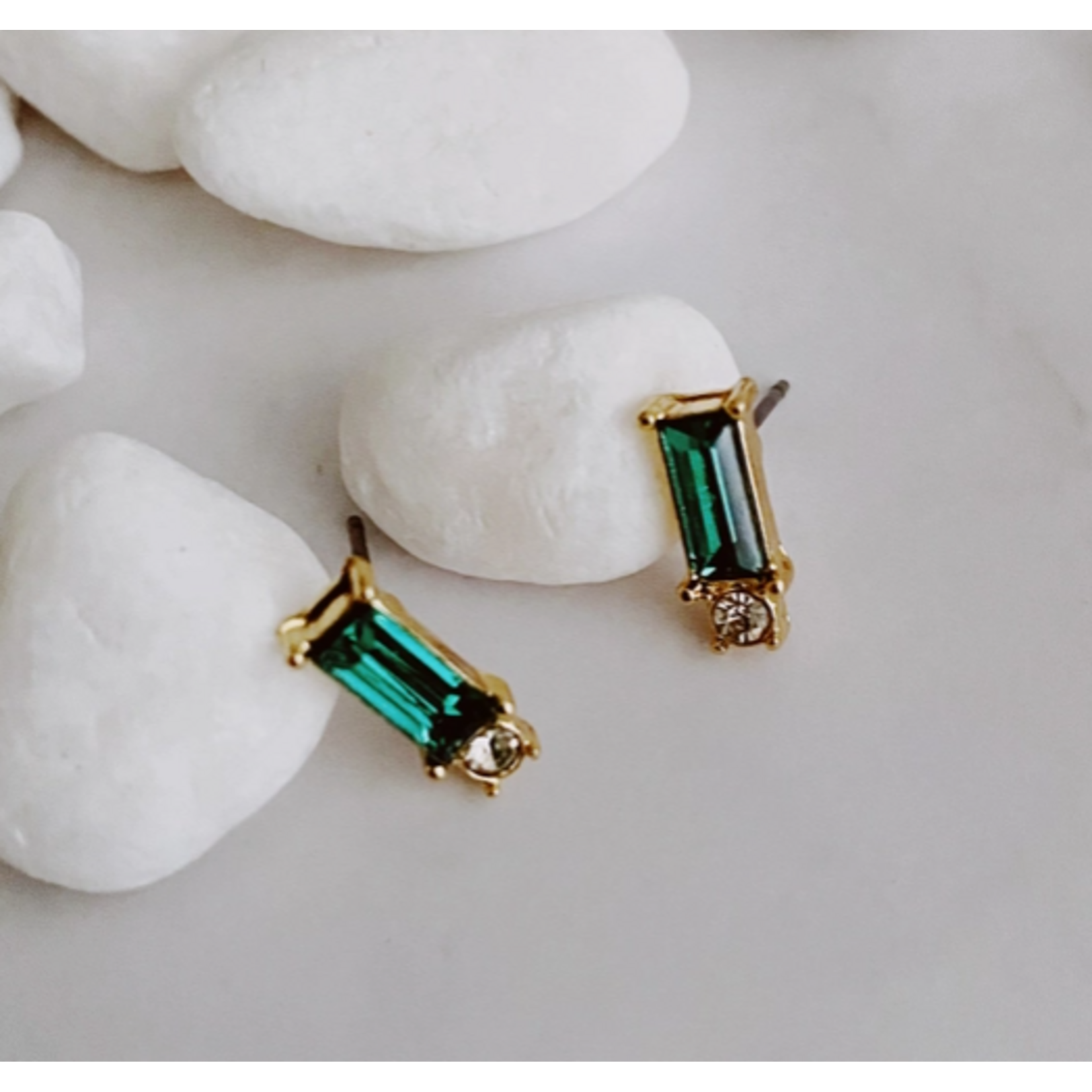 Ellison+Young E+Y Baguette Cut Stone Stud Earrings