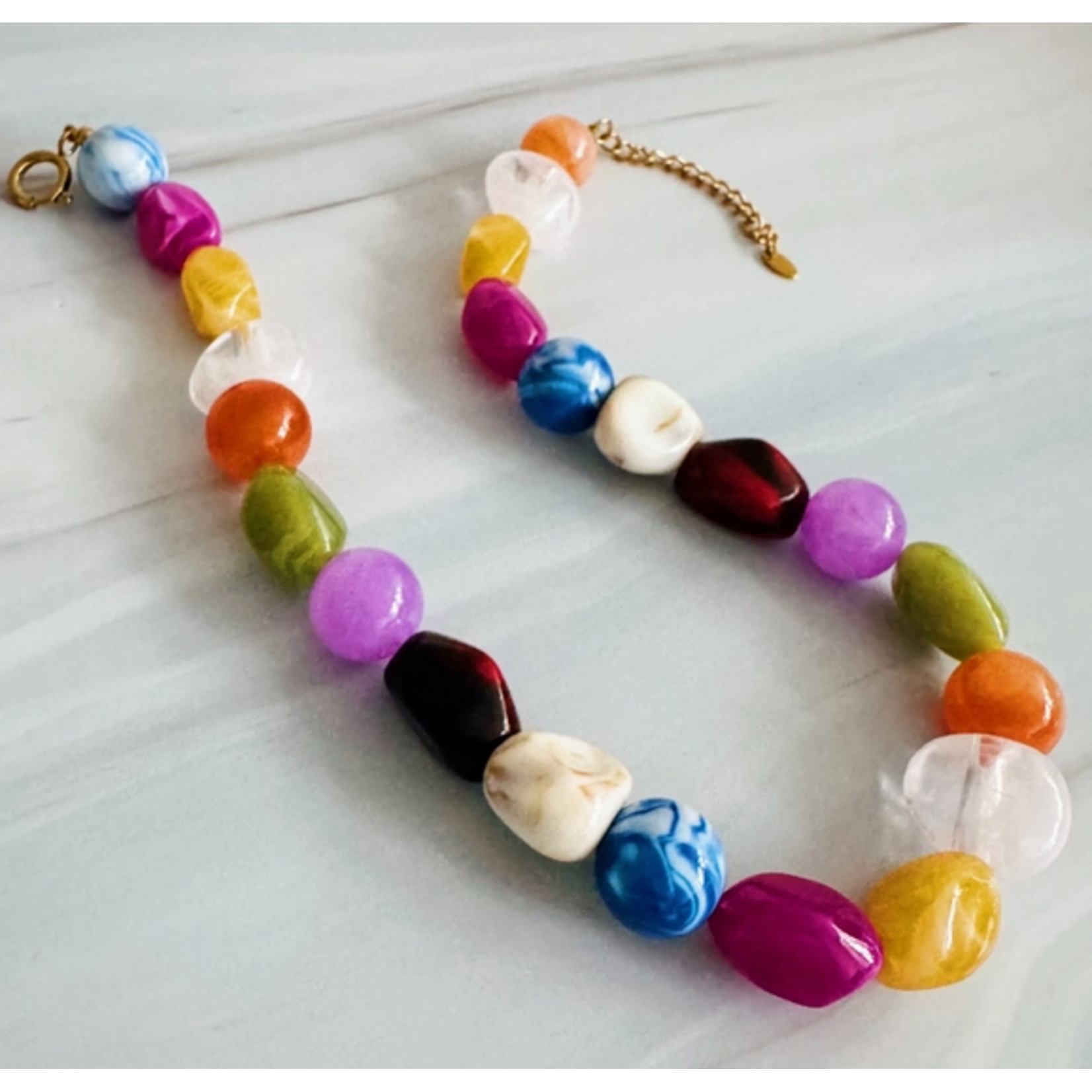 Ellison+Young E&Y Color Pop Mixed Shape Beaded Necklace – Modern Statement