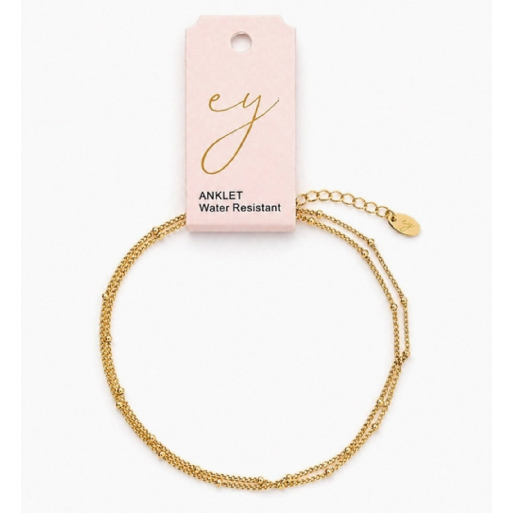 Ellison+Young E&Y Double Layer Ball Chain Anklet - Tarnish & Water Resistant