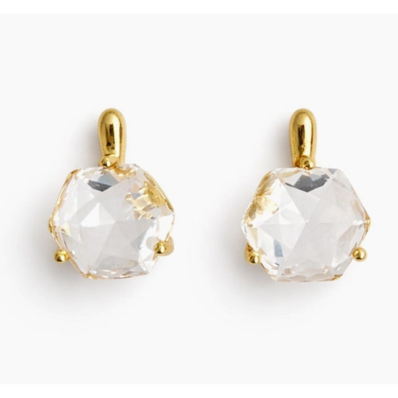 Ellison+Young E&Y Gilded Prism Drop Earrings Crystal Clear