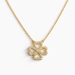 Ellison+Young E+Y Golden Clover Crystal Necklace