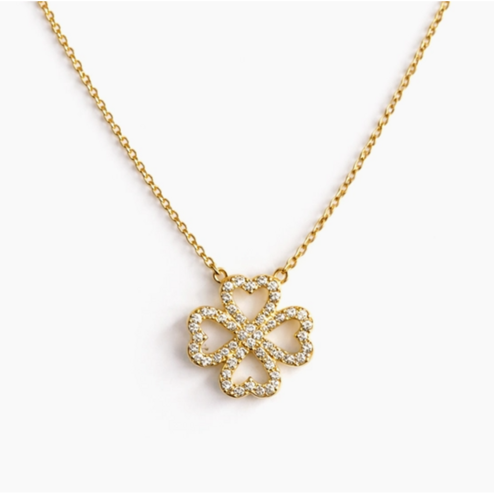 Ellison+Young E+Y Golden Clover Crystal Necklace