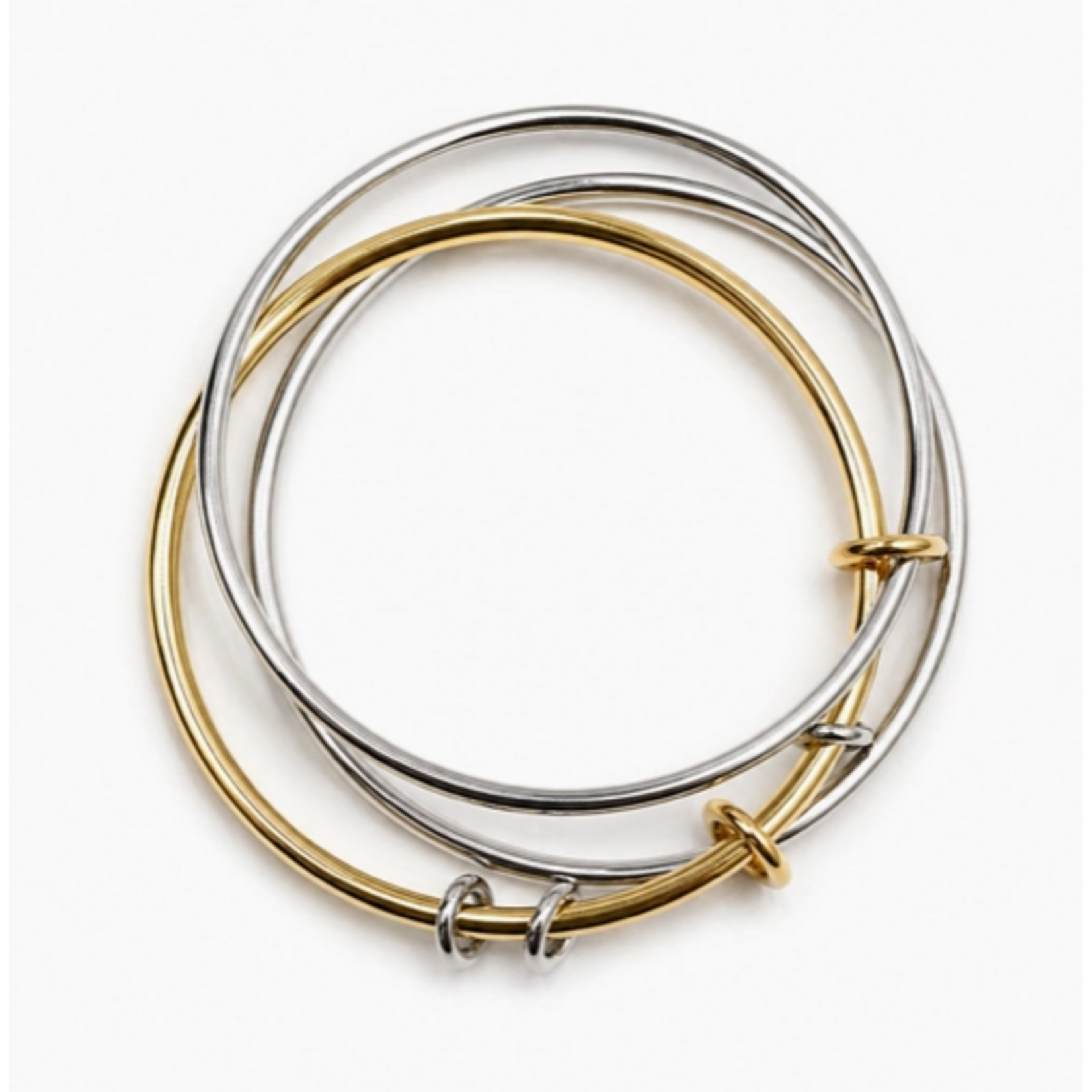 Ellison+Young E+Y Modern Knot Accent Bangles Two Toned