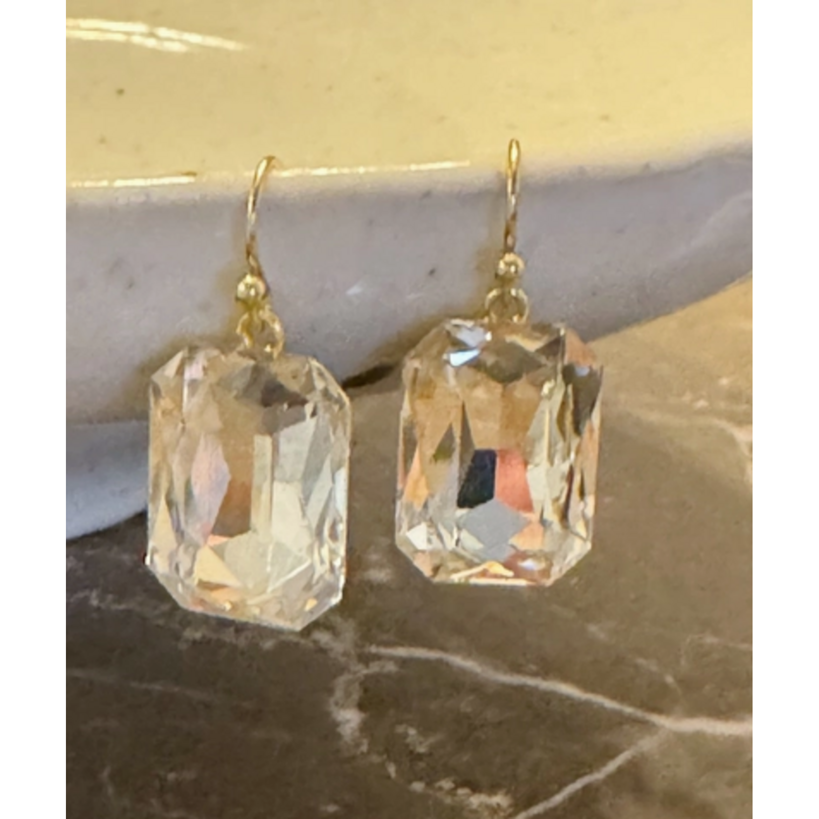 Ellison+Young E+Y Simple and Classy Jewel Earrings Crystal Clear