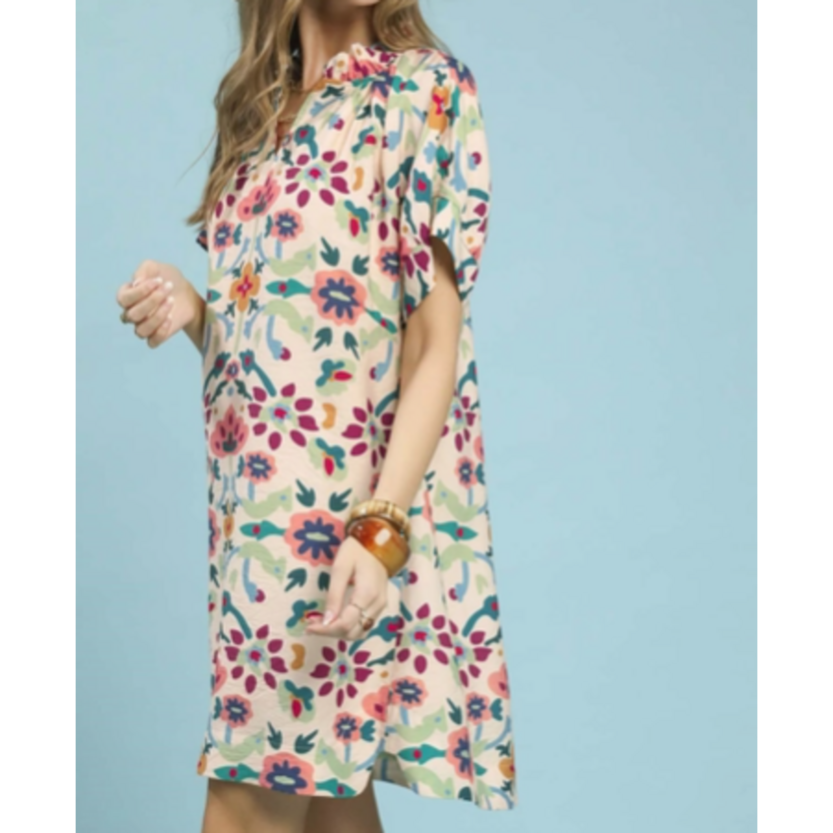 Vanilla Monkey VM Abstract Floral Shift Dress