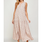 Vanilla Monkey VM Split Neckline Floral Print Sleeveless Midi Dress