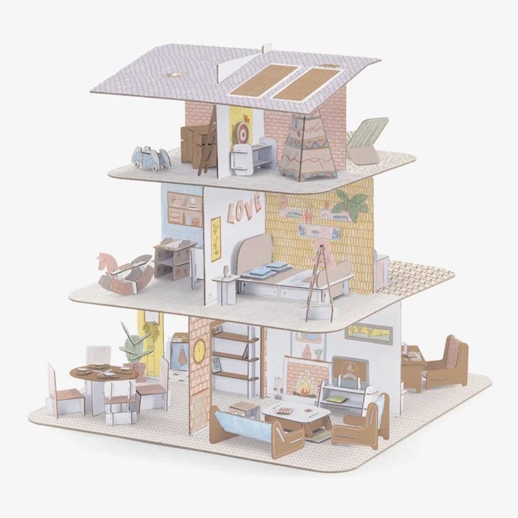 Djeco Doll House - Color, Assemble, & Play
