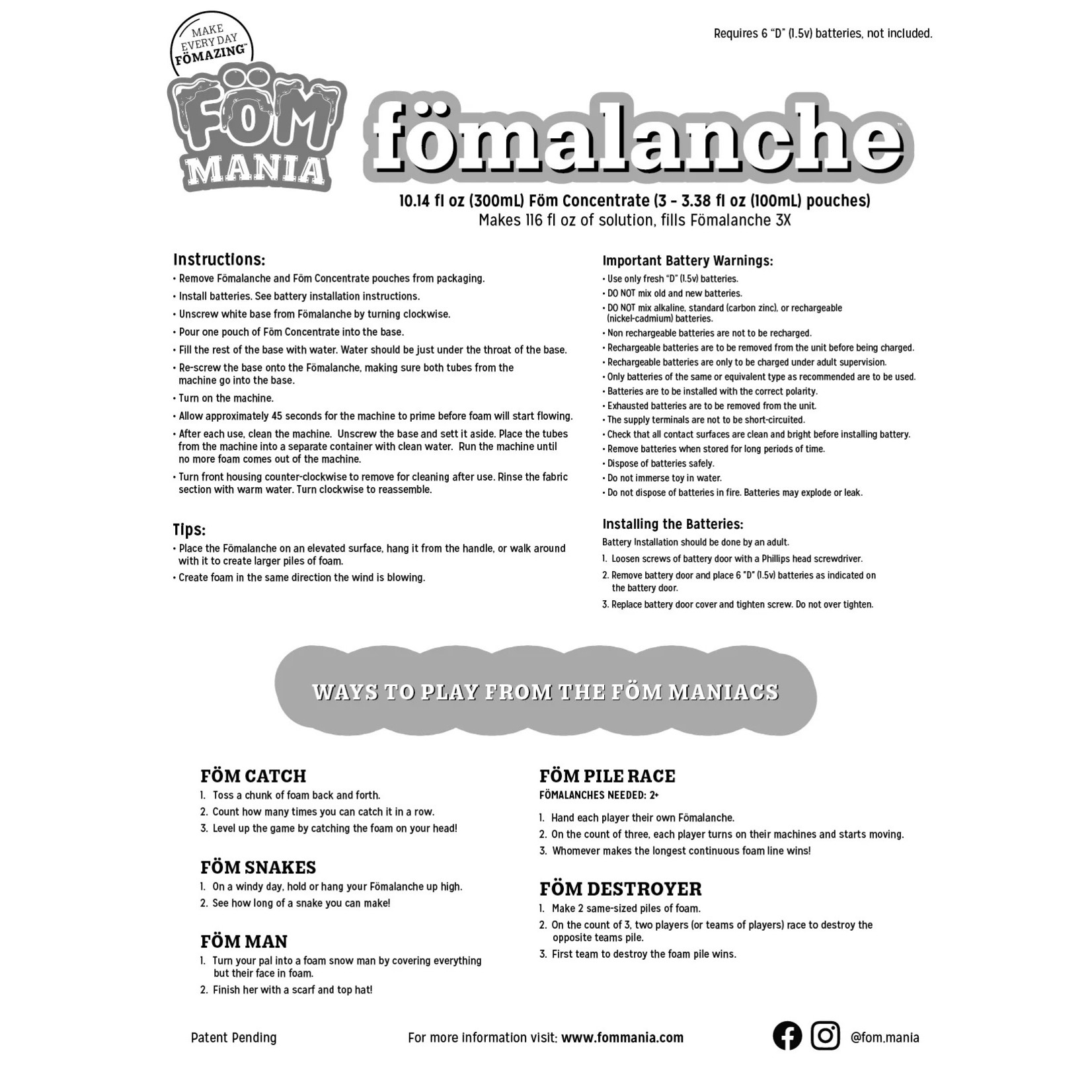 Fom Mania Fomalanche - Foam Maker Machine