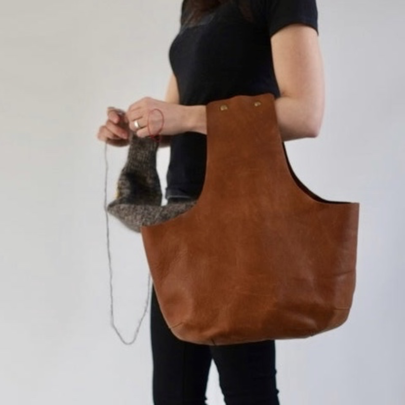 JesabelleB JesabelleB - Large Leather Knitting Bag, Brown