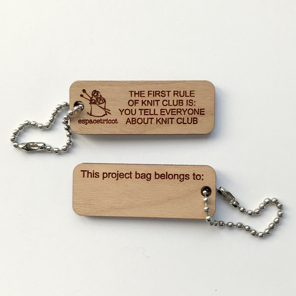 Katrinkles KATRINKLES - Project Bag Tag, The First Rule of Knit Club...