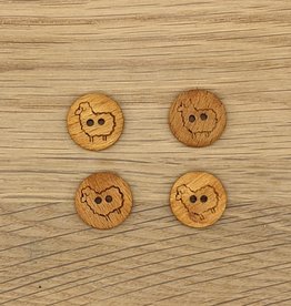 Dill Button - Wood Button Sheep - 18 mm - 241179