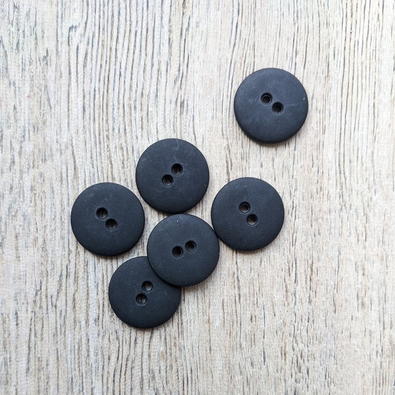 Dill Button - Two Hole Black Button - 20 mm