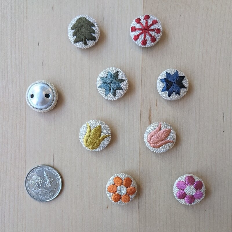 Ikigai Embroidered Buttons