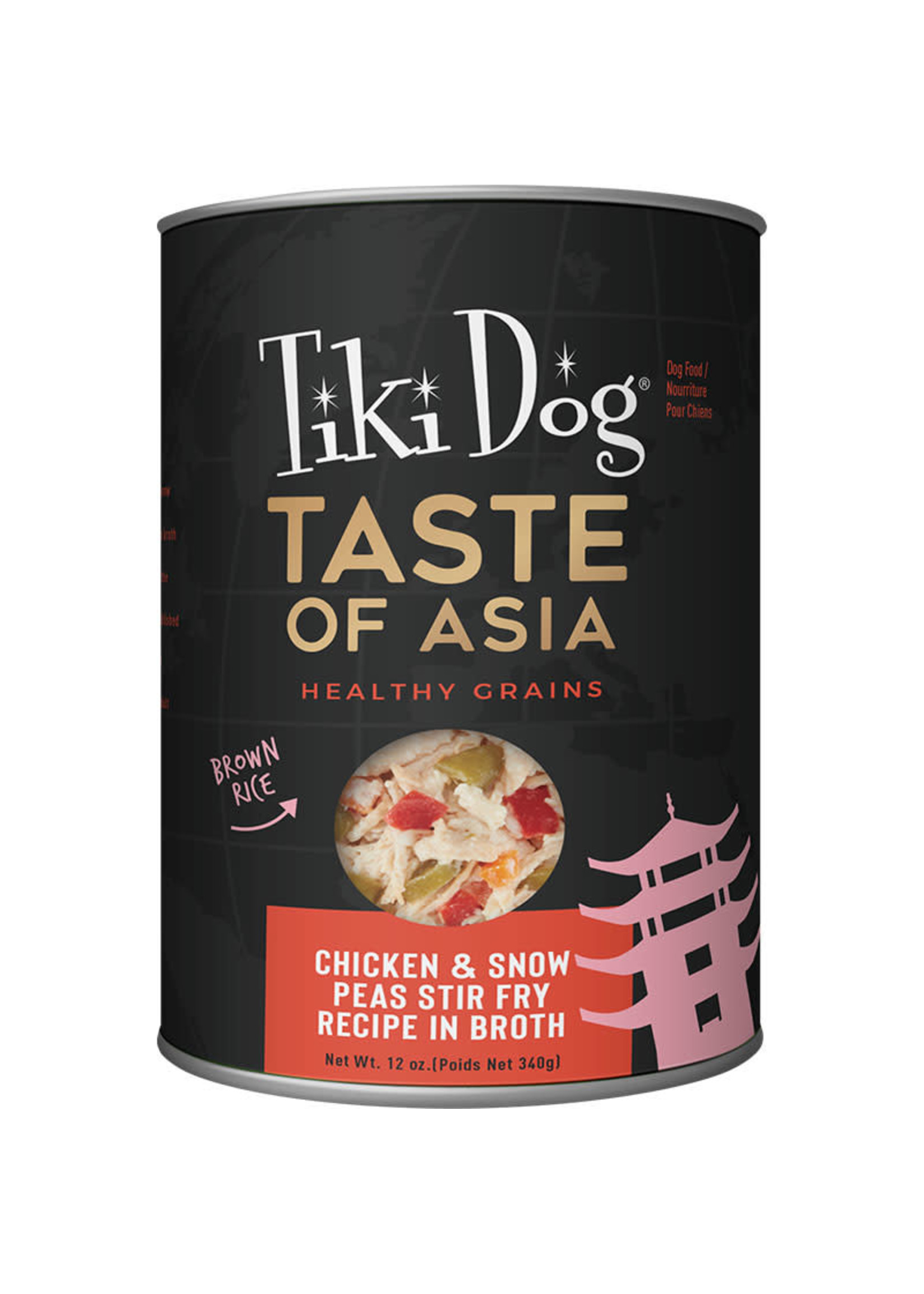 Tiki Tiki Dog Taste of the World Asia Chicken & Snow Peas 12oz Can Dog Food