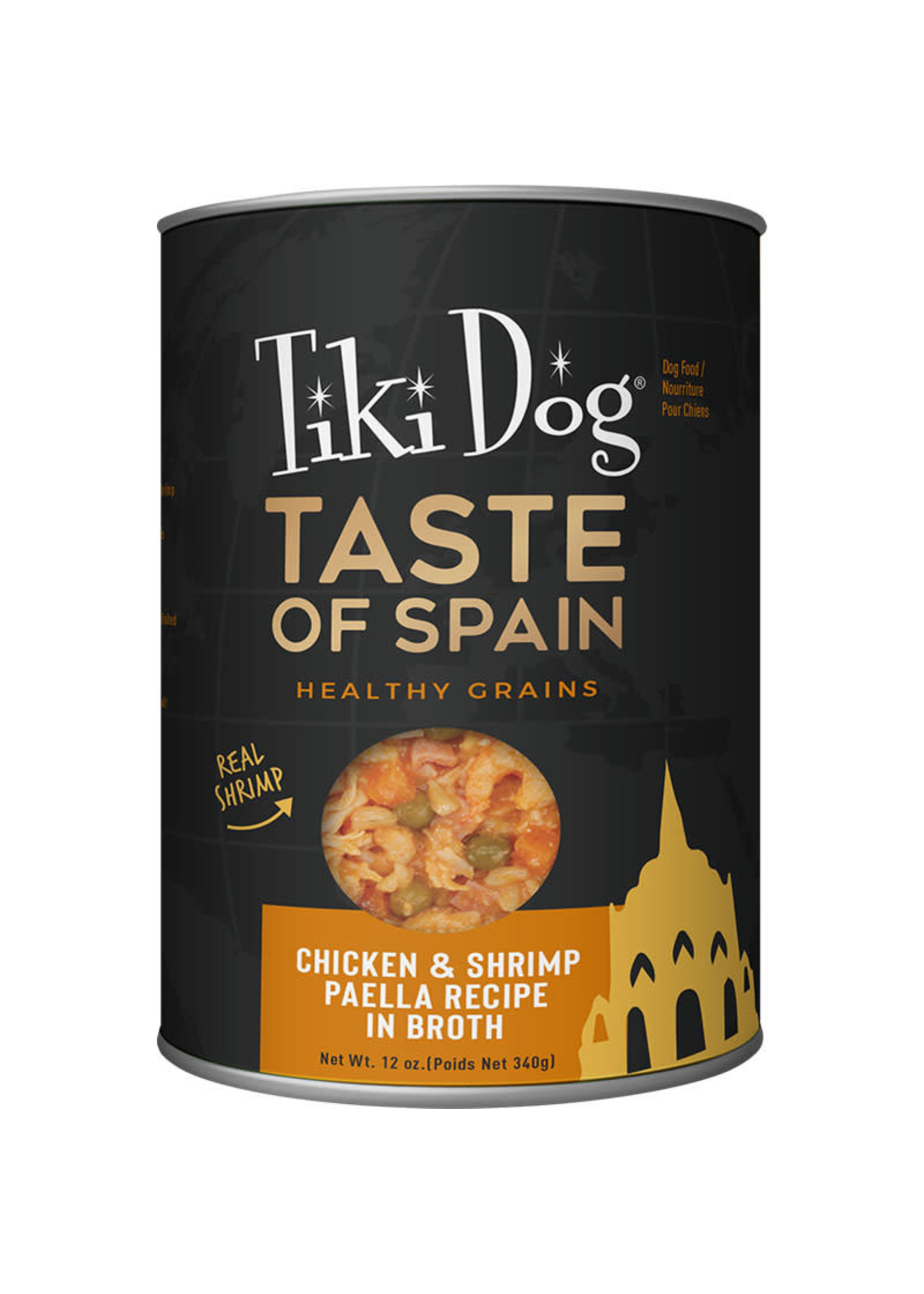 Tiki Tiki Dog Taste of the World Spain Chicken Paella 12oz Can Dog Food
