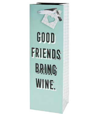 GOOD FRIENDS BRING WINE SINGLE BOTTLE GIFT BAG