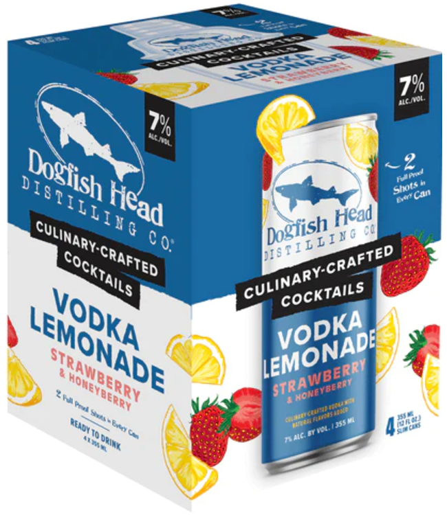 DOGFISH HEAD VODKA LEMONADE STRAWBERRY AND HONEYBERRY 4PK