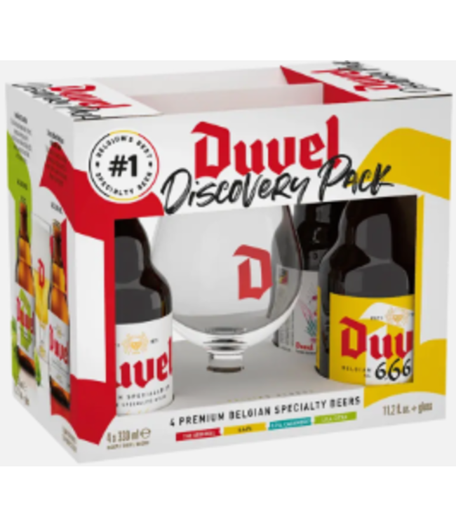 DUVEL DISCOVERY MIX 4PK GIFT SET WITH GLASS