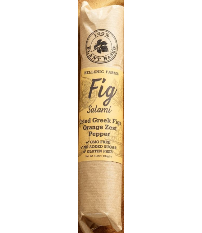 HELLENIC FARMS VEGAN FIG SALAMI WITH ORANGE ZEST AND PEPPER