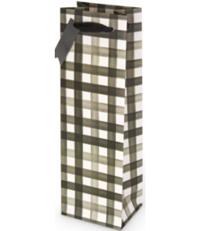 BUFFALO CHECK SINGLE BOTTLE WINE BAG