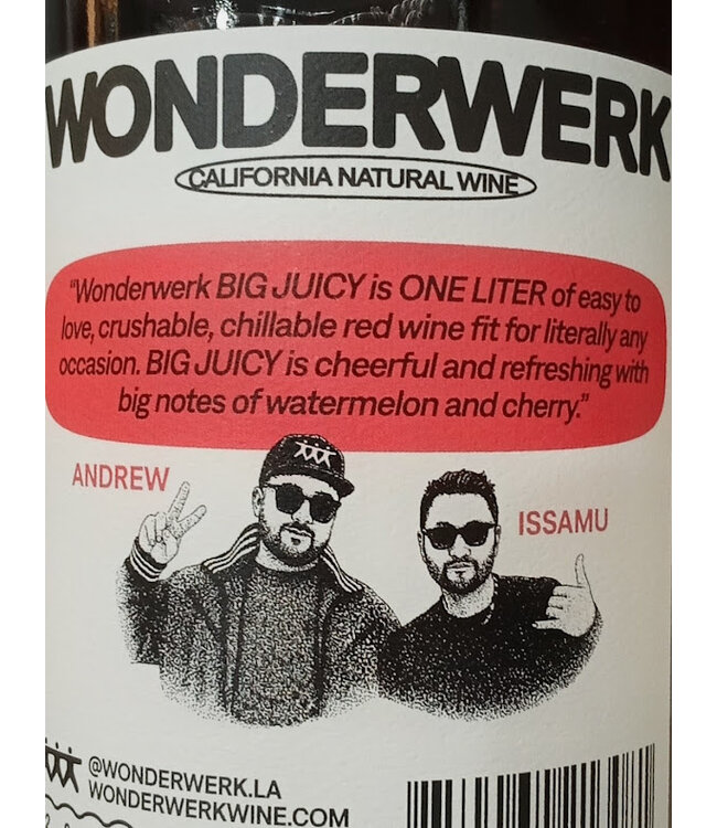 WONDERWERK BIG JUICY CALIFORNIA NATURAL RED WINE 1L