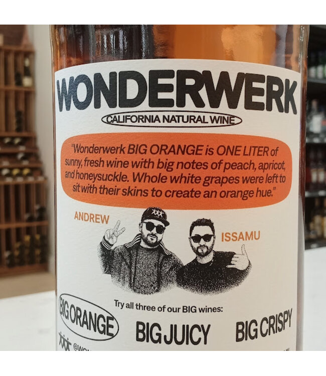 WONDERWERK BIG ORANGE CALIFORNIA NATURAL ORANGE WINE 1L